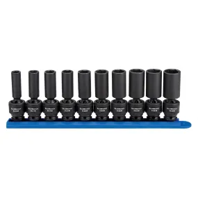 10 Piece 3/8" Drive 6 Point Metric Deep Universal Impact Socket Set KDT84924N