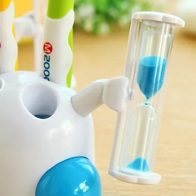 3 Minutes Smiling Face Glass Hourglass toothbrush holder | Stock Clearance Sale