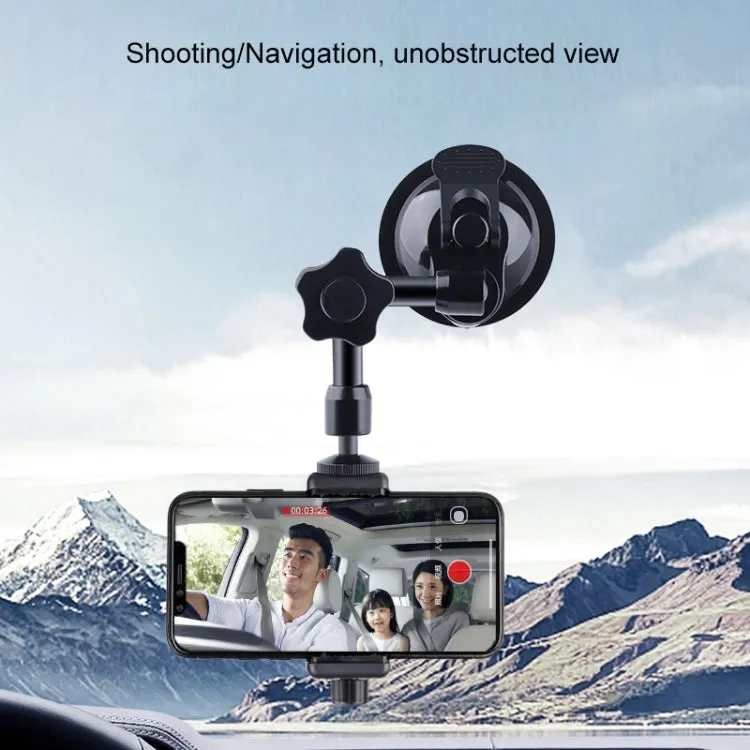 37cm Single Suction Cup Articulating Friction Magic Arm Phone Clamp Mount(Black)