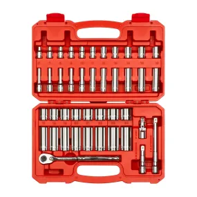 42-Piece 3/8 Inch Drive 6-Point Socket and Ratchet Set (6-24 mm)