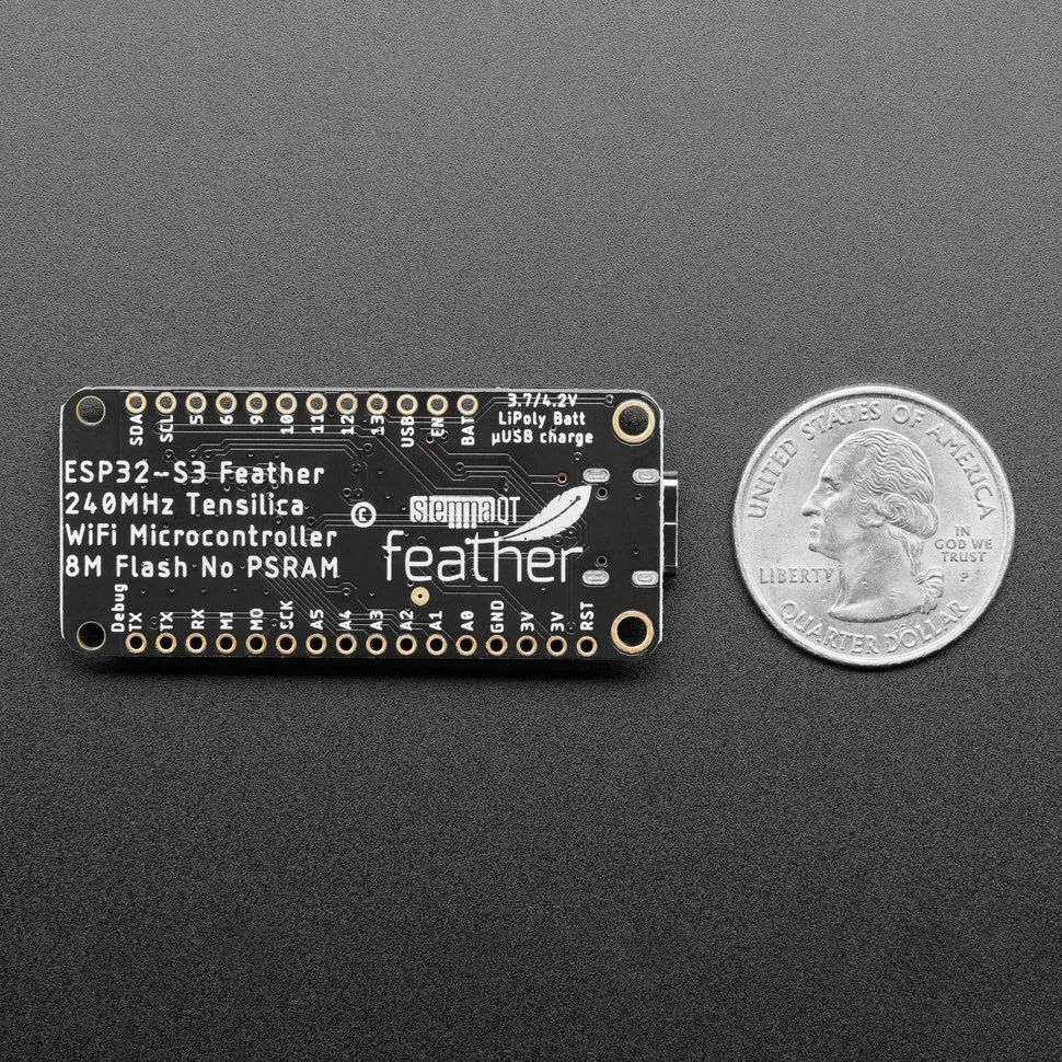 Adafruit ESP32-S3 Feather with STEMMA QT / Qwiic - 8MB Flash No PSRAM