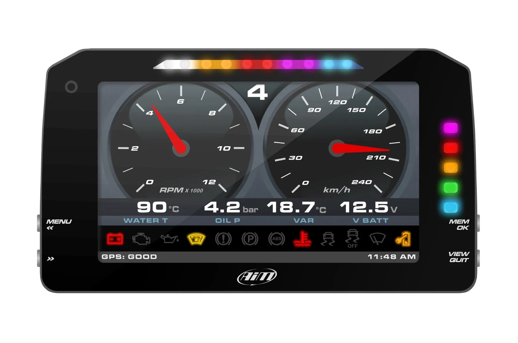 AiM Sports MXP Midsize Color TFT Dash and Data Logger