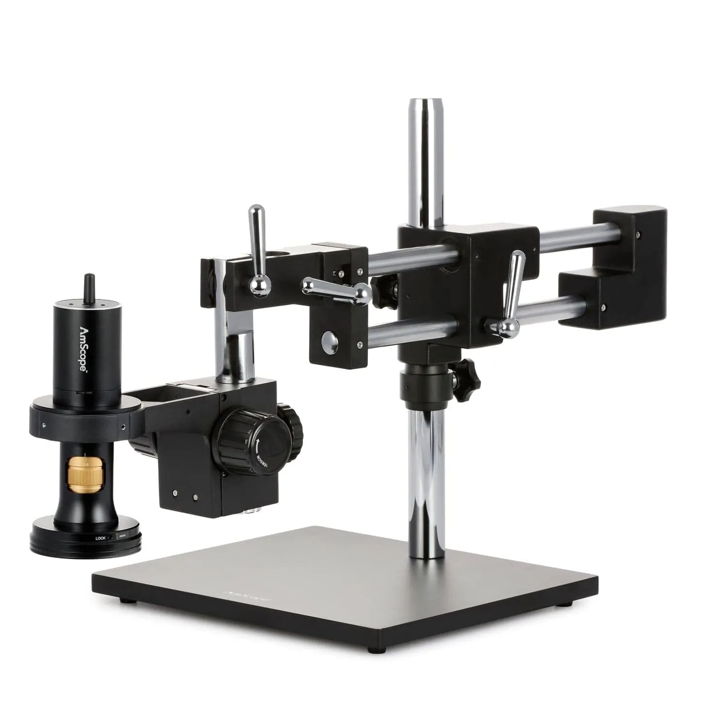 AmScope DM756 Series 1080p All-in-One Wi-Fi/USB Digital Microscope with Zoom Optics on Double-Arm Boom-Stand