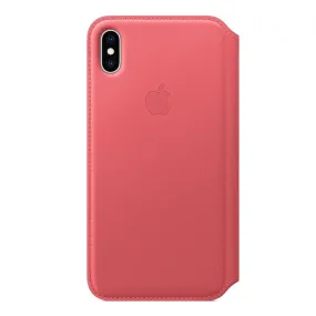 Apple iPhone XS Max Leather Folio Case Peony Pink