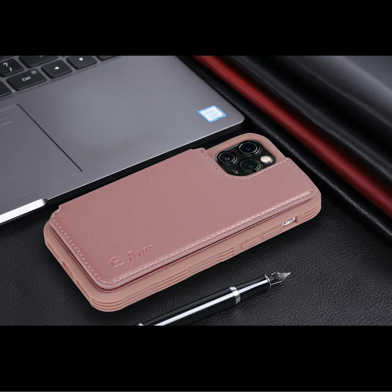 Arae Case for iPhone 11 Pro Max PU Leather Wallet Case with Card Pockets Back Flip Cover for iPhone 11 pro max 2019