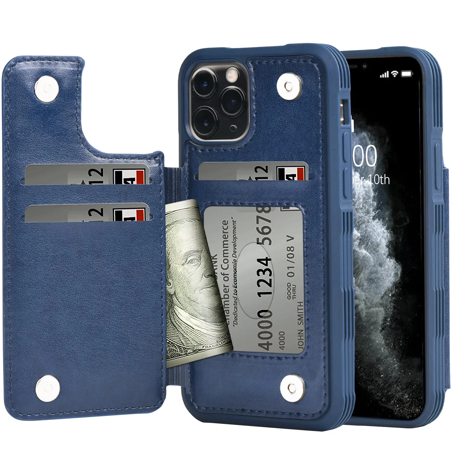 Arae Case for iPhone 11 Pro Max PU Leather Wallet Case with Card Pockets Back Flip Cover for iPhone 11 pro max 2019