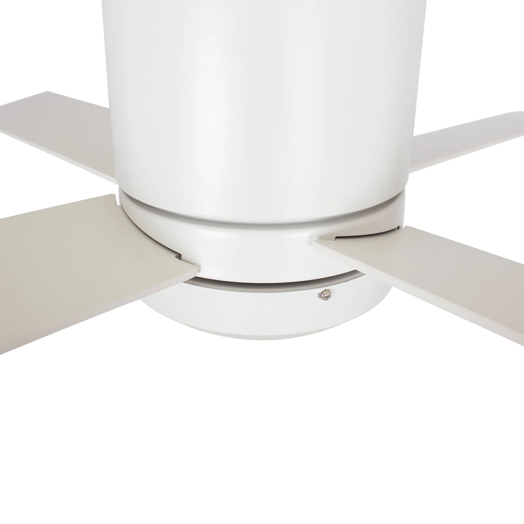 ARLINGTON 52 inch 4-Blade Flush Mount Smart Ceiling Fan with LED Light Kit & Wall Switch - White/White