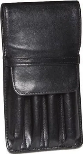 Aston Leather 4 Pen Holder Black