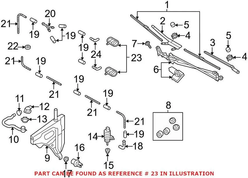 Audi Windshield Washer Nozzle – Front Passenger Side 4M0955988