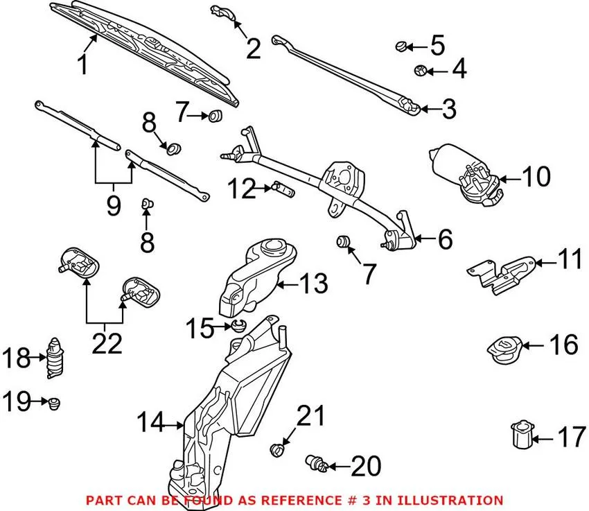 Audi Windshield Wiper Arm – Passenger Side 8E1955408A