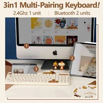 ★Authentic★Disney CHiP and DALE Wireless Keyboard/ 3in1 Multi Pairing/Multi Connection/Slim Design