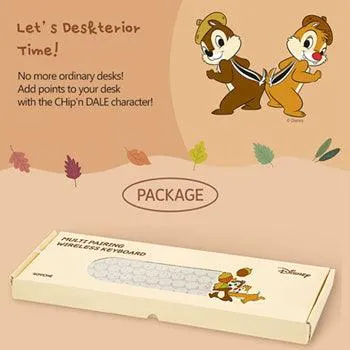 ★Authentic★Disney CHiP and DALE Wireless Keyboard/ 3in1 Multi Pairing/Multi Connection/Slim Design