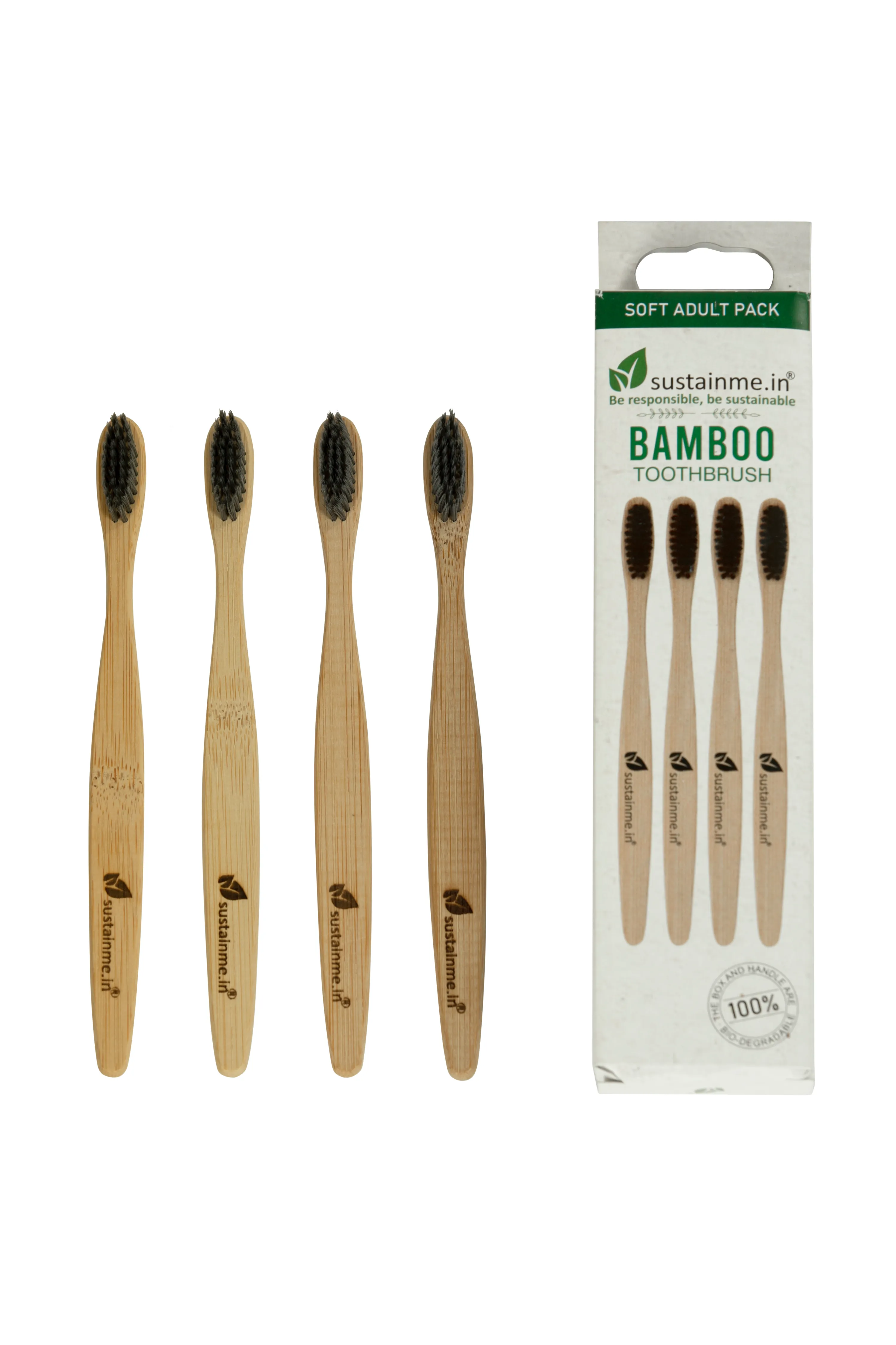 Bamboo Charcoal Toothbrush 4 Pack