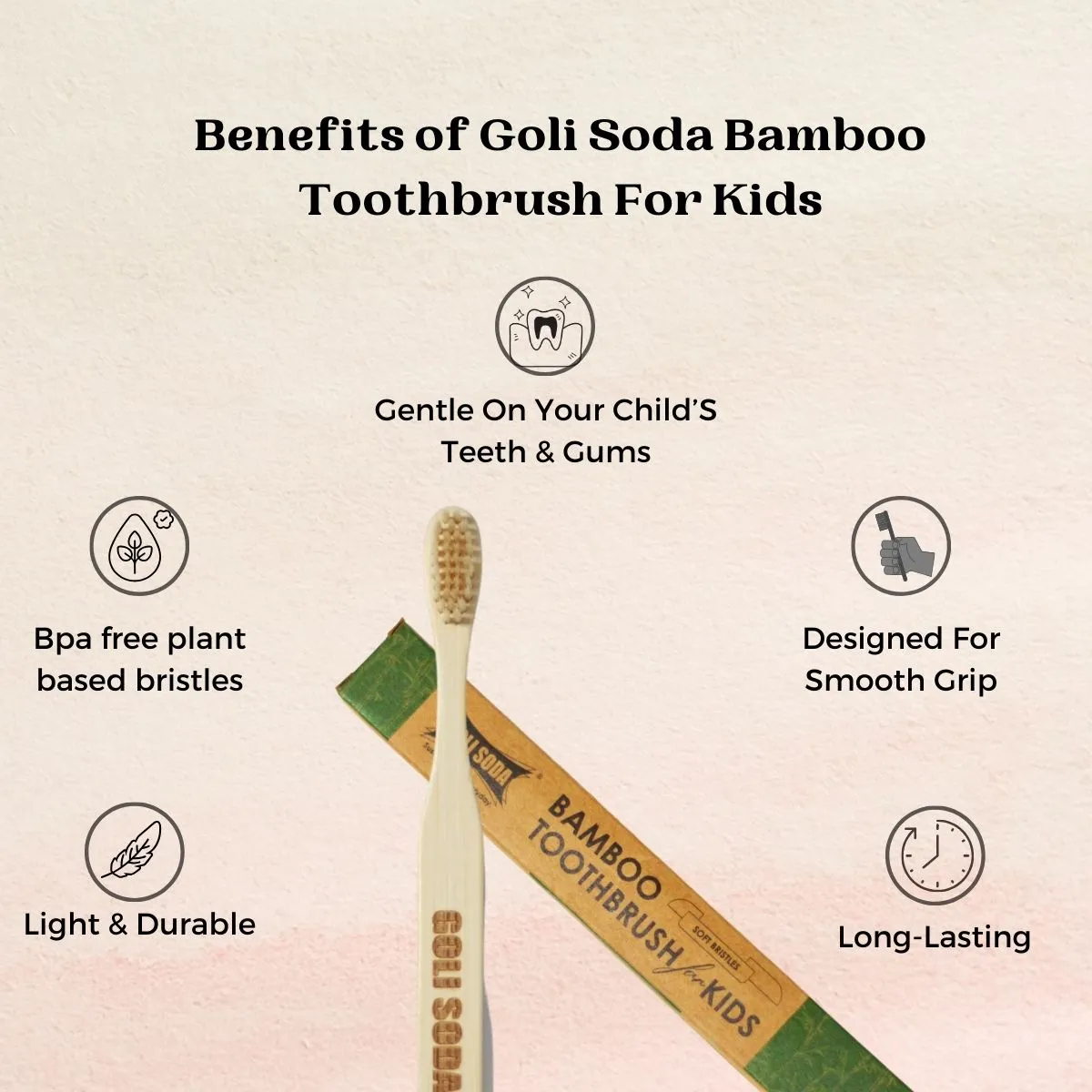 Bamboo Toothbrush For Kids (Pack of 1)