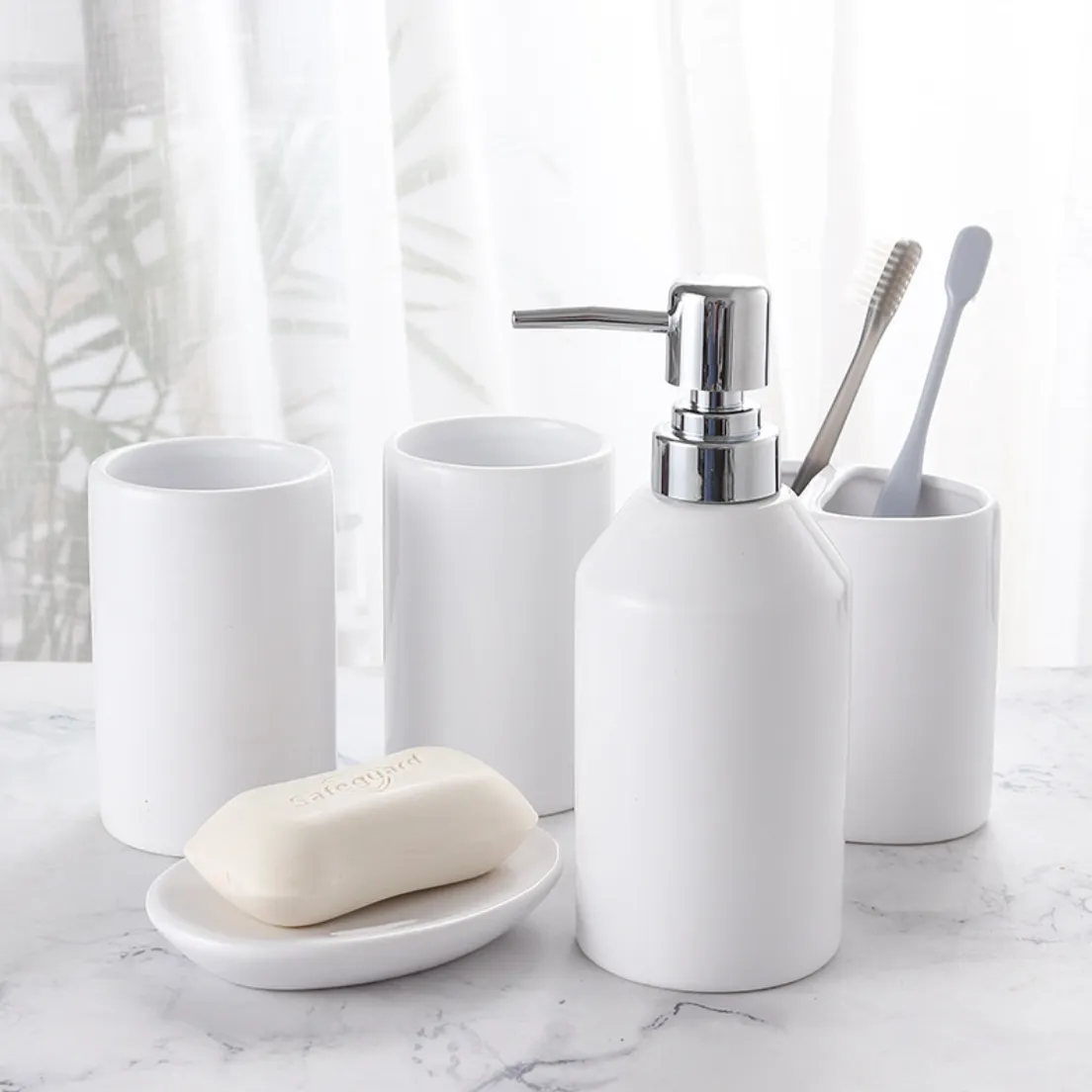 Bathroom Set of 5 White