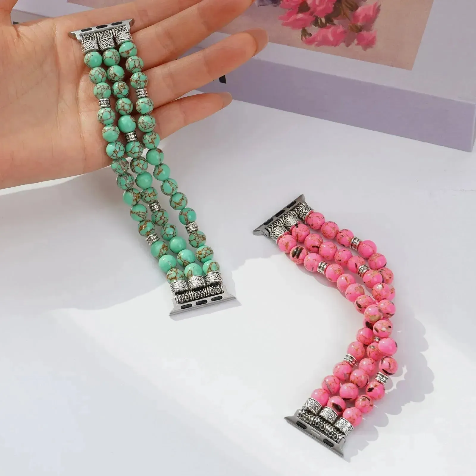 Beaded Bracelet Smart Phone Watch Strap for women