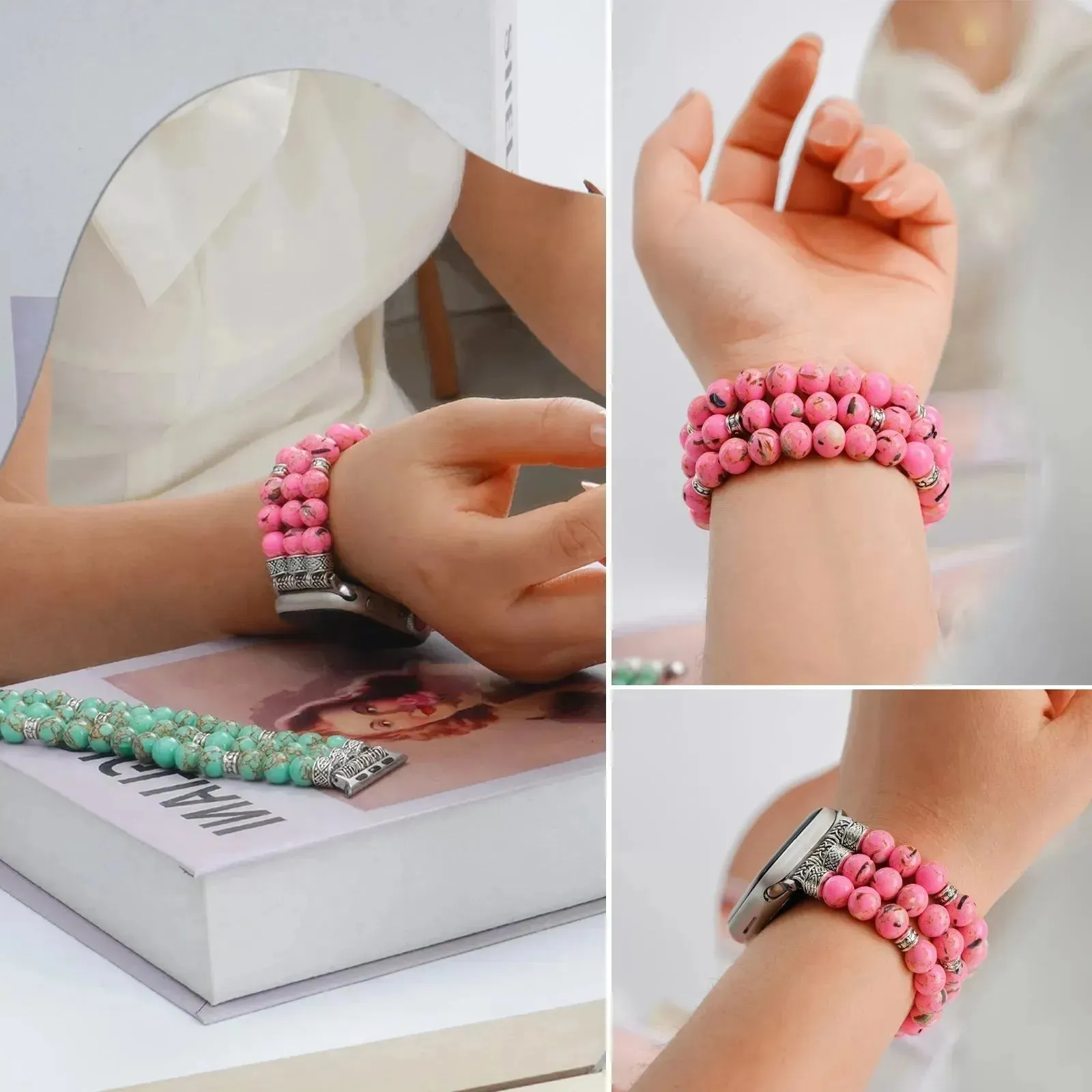 Beaded Bracelet Smart Phone Watch Strap for women