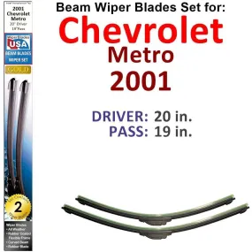 Beam Wiper Blades for 2001 Chevrolet Metro (Set of 2)