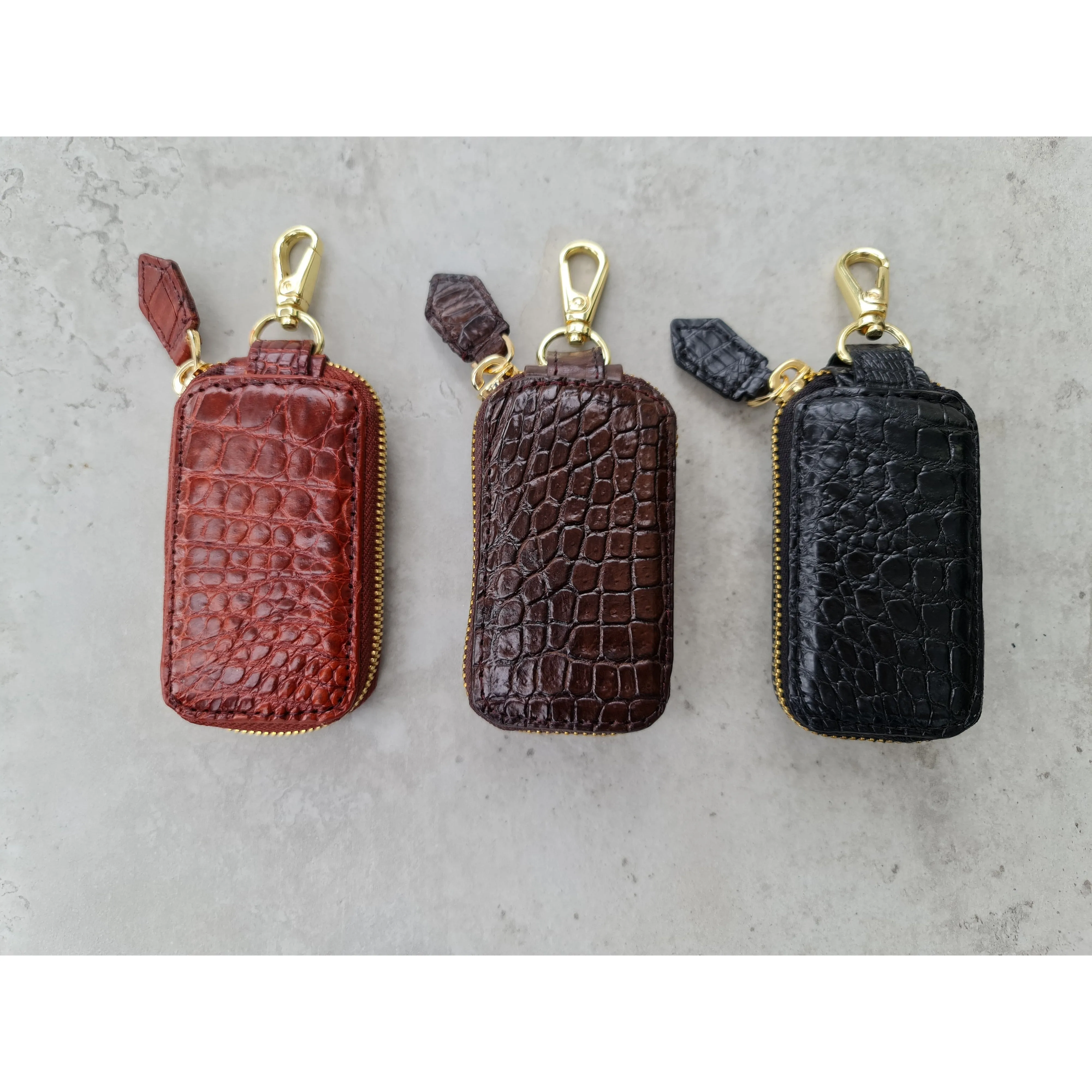 Best Car Key Case Cover Crocodile Leather | Smart Remote Key FOB Blocker Holder Alligator Leather Handmade