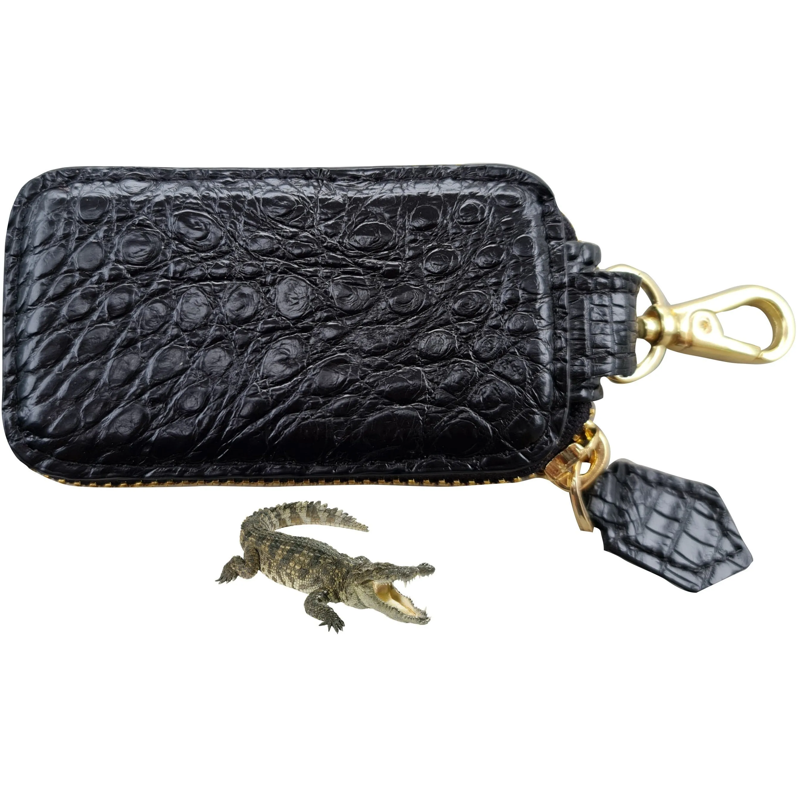 Best Car Key Case Cover Crocodile Leather | Smart Remote Key FOB Blocker Holder Alligator Leather Handmade