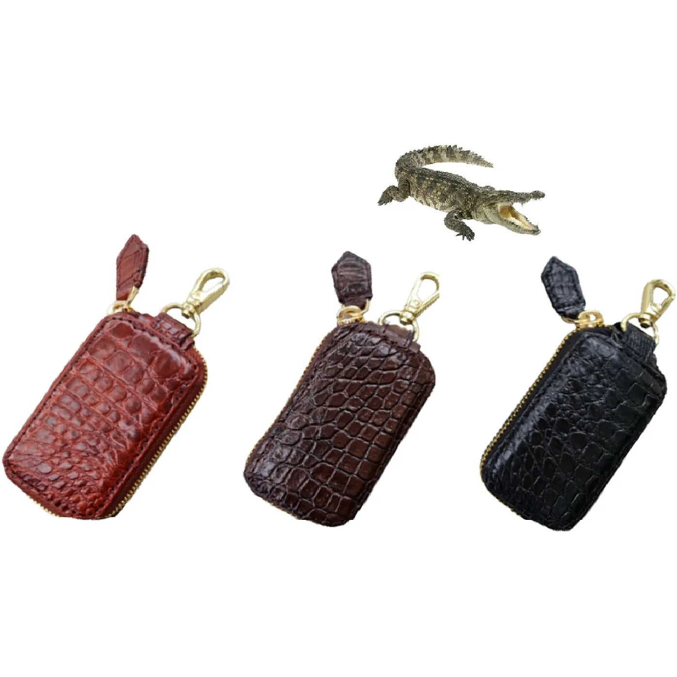 Best Car Key Case Cover Crocodile Leather | Smart Remote Key FOB Blocker Holder Alligator Leather Handmade