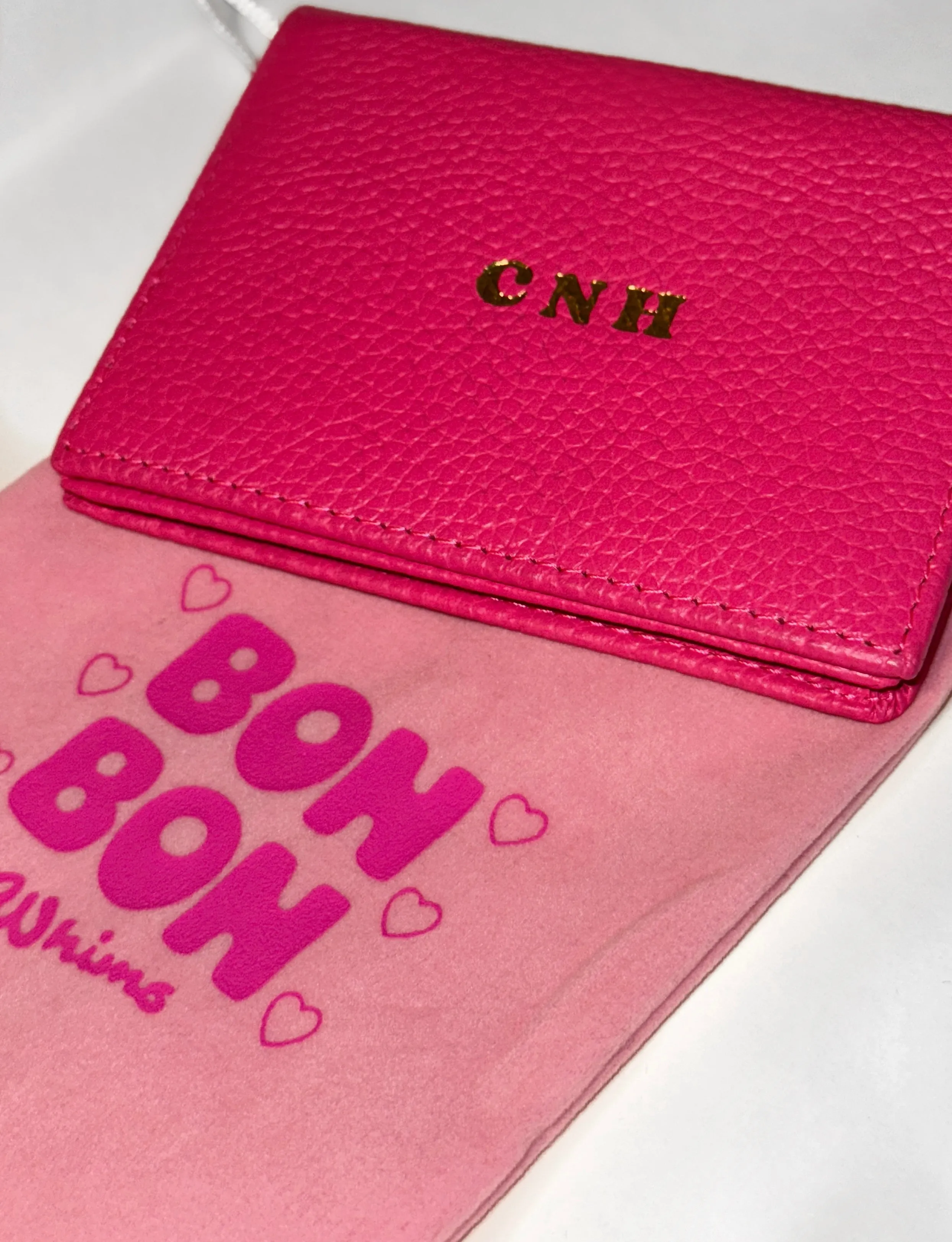 BISOU MONOGRAMMED LEATHER CARD CASE