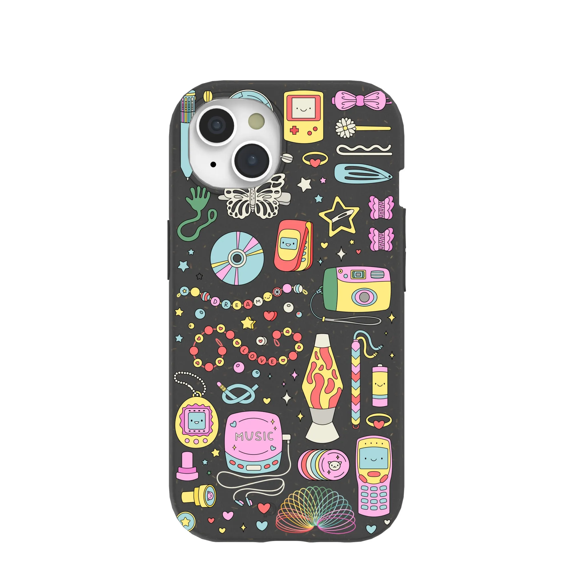 Black Nostalgic Charms iPhone 15 Case