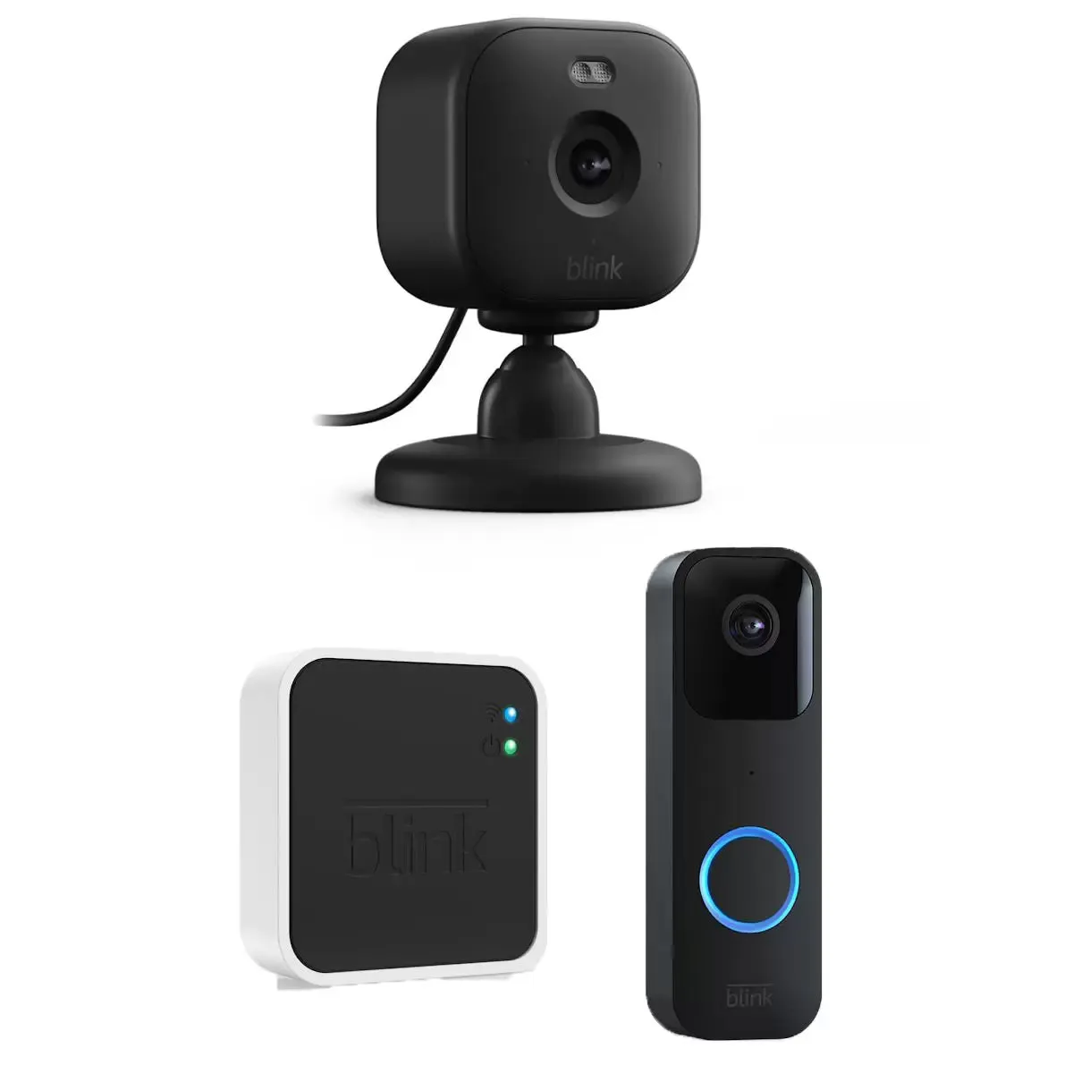 Blink Video Doorbell & Sync Module in Black   Blink Mini 2 Cam in Black