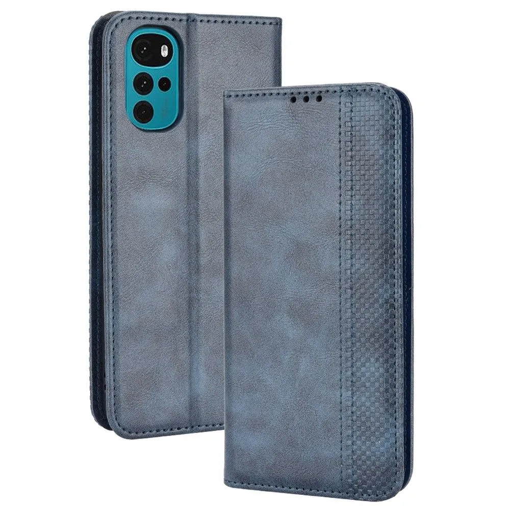 Bofink Vintage Motorola Moto G22 leather case - Blue