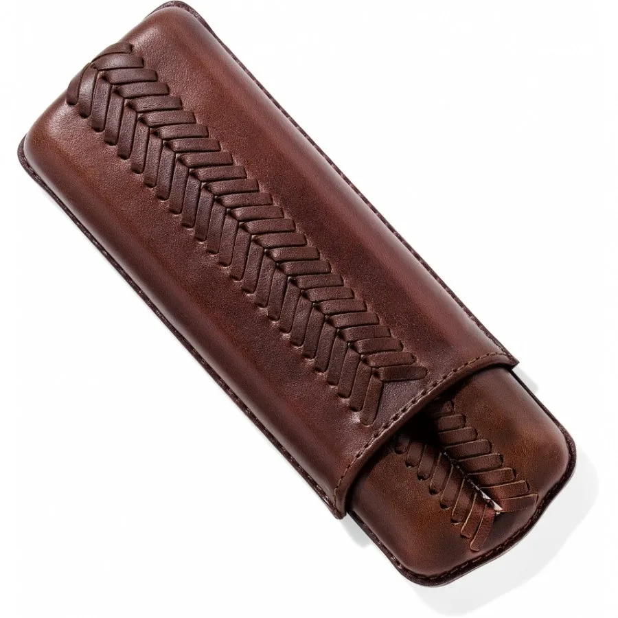 Brighton Cohiba Cigar Case Leather in Brown 00535 FW22