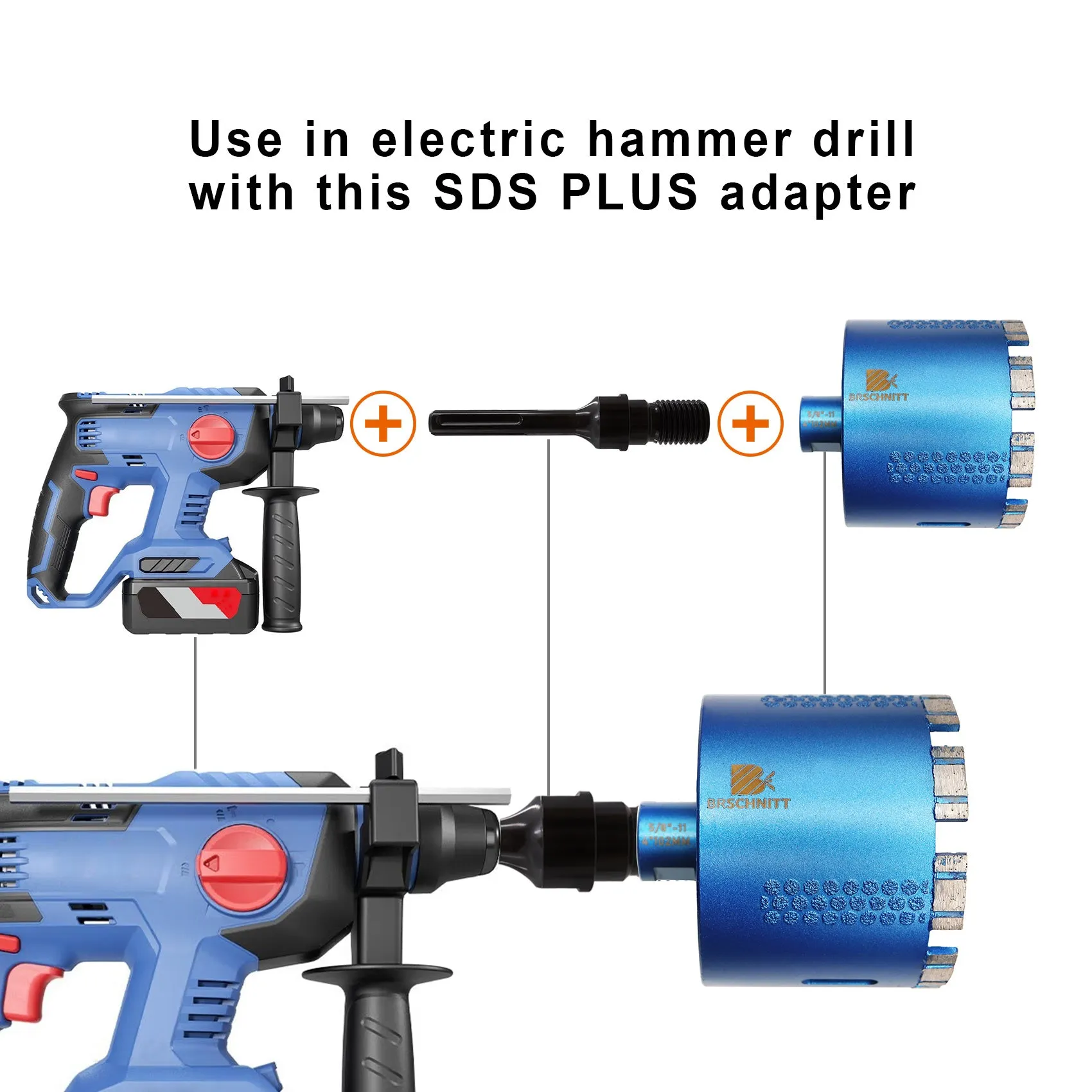 BRSCHNITT Electric Drill Adapter 1 1/4"-7 UNC Male Thread to SDS MAX Shank 1pc or 2pcs Convertor Connector