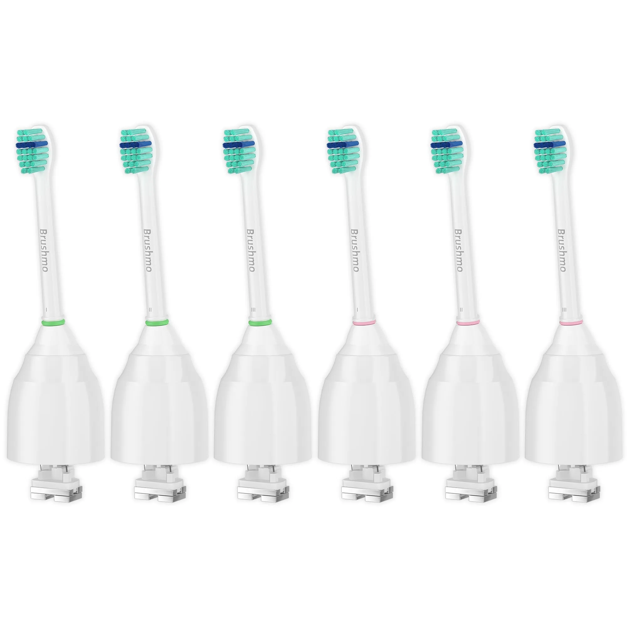 Brushmo Replacement Toothbrush Heads Compatible with Sonicare e-Series HX7012, 6 Pack Compact