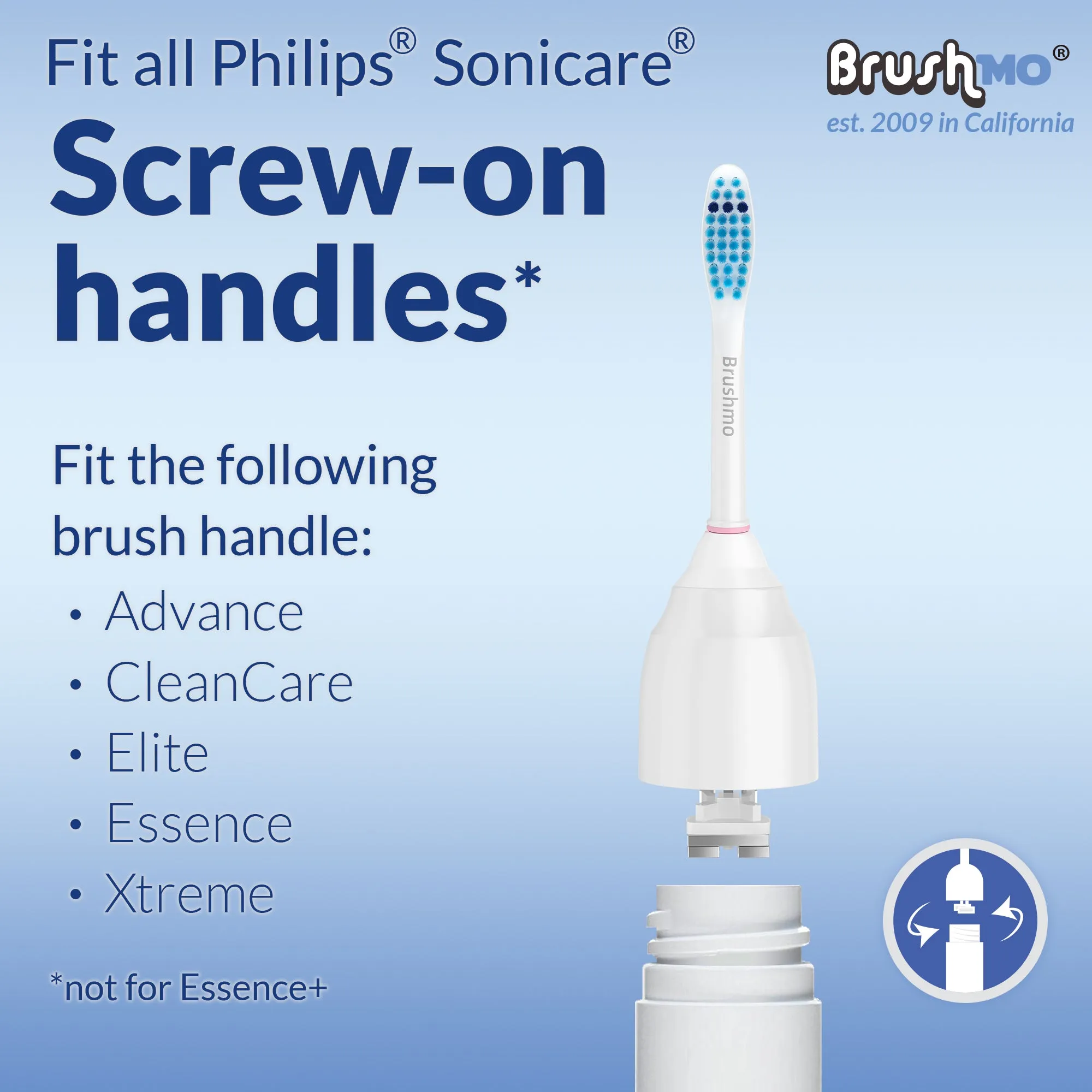 Brushmo Replacement Toothbrush Heads for Philips Sonicare e-Series HX7052, 6 Pack Sensitive