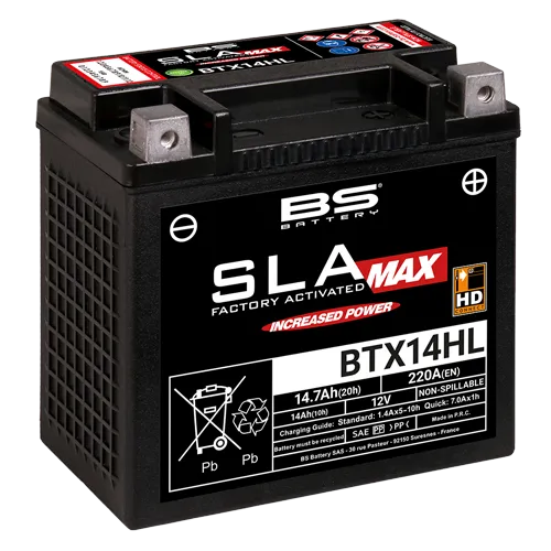 BTX14HL SLA MAX BS battery 12V14AH  Gel Battery for Harley Davidson (YTX14HL-BS)