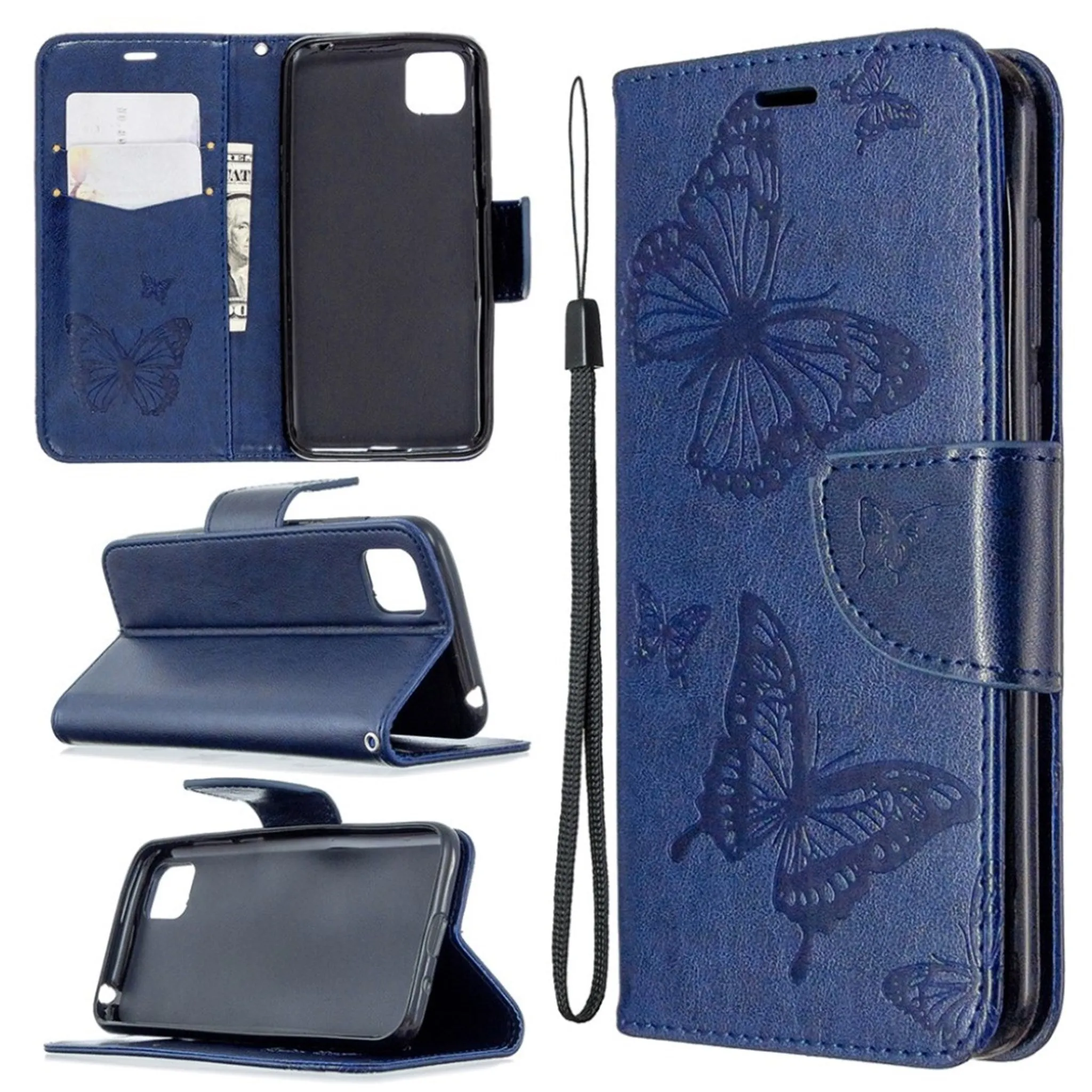 Butterfly Huawei Y5p / Honor 9S flip case - Blue