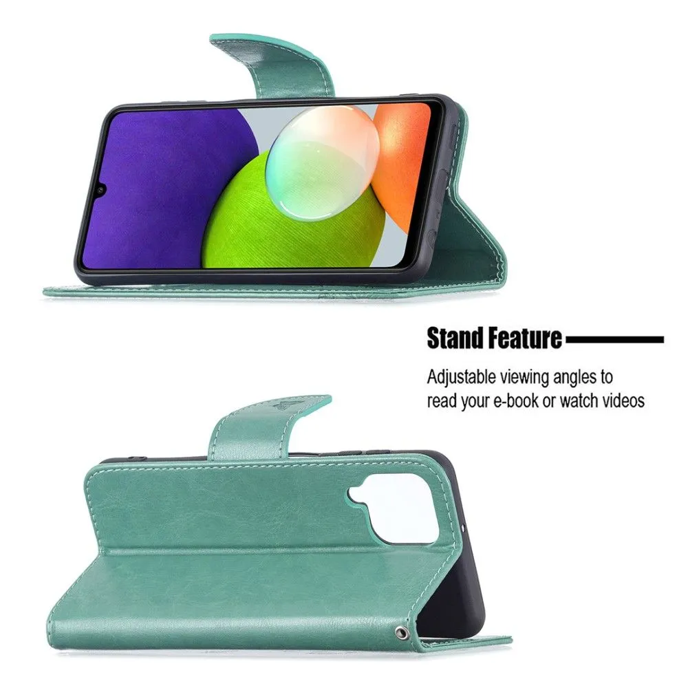 Butterfly Samsung Galaxy A22 4G flip case - Green