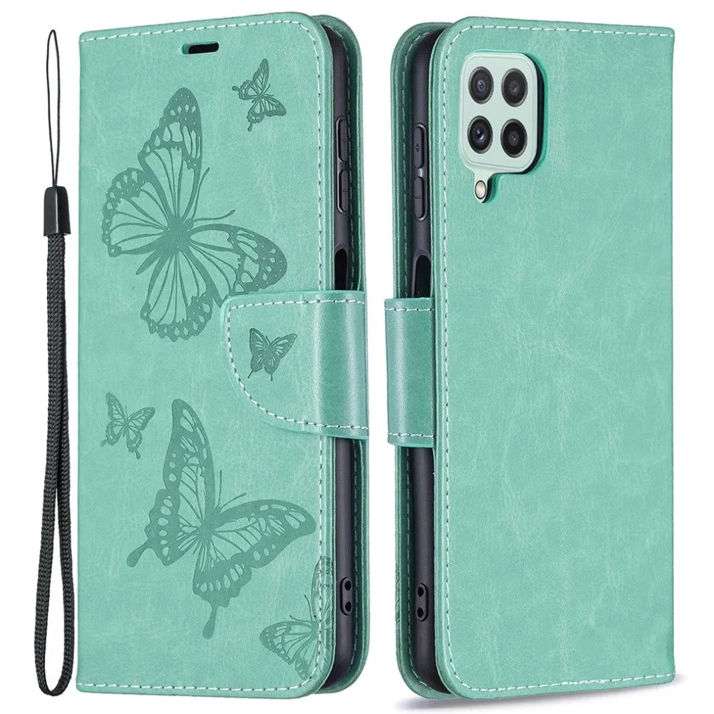 Butterfly Samsung Galaxy A22 4G flip case - Green