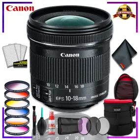 Canon EF-S 10-18mm f.4.5-5.6 is STM Lens (International Model)   4.5 inch Vivitar Premium Lens Case   Vivitar Graduated