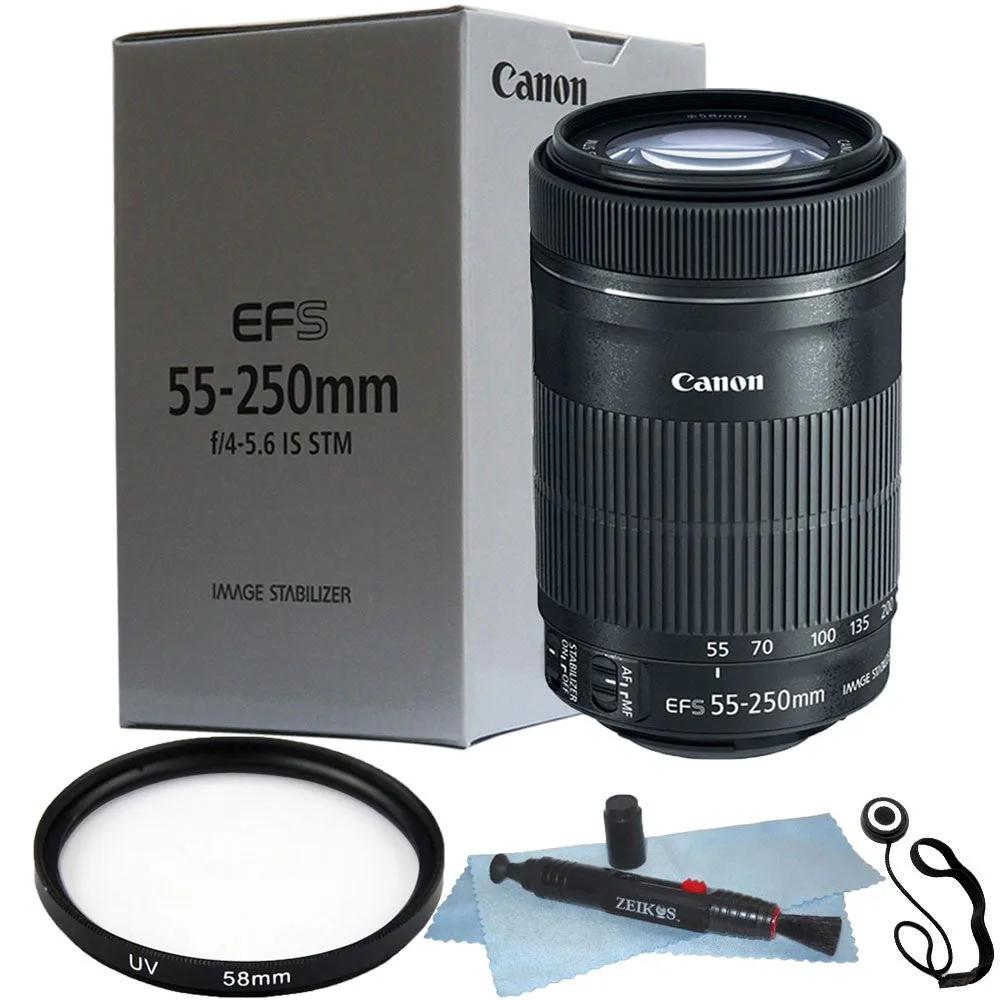 Canon EF-S 55-250mm f/4-5.6 IS STM Lens   58mm Accessory Kit