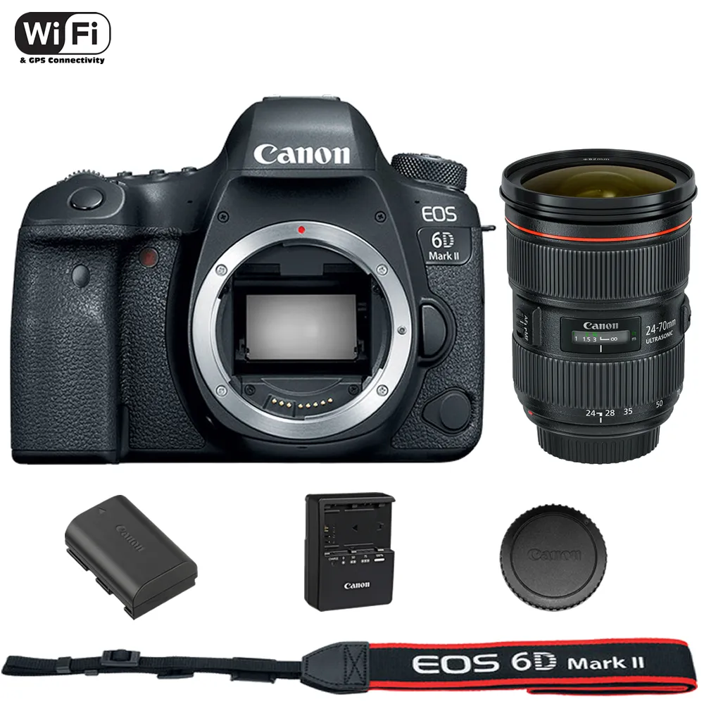 Canon EOS 6D Mark II DSLR Camera Body with EF 24-70mm f/2.8L II USM Lens