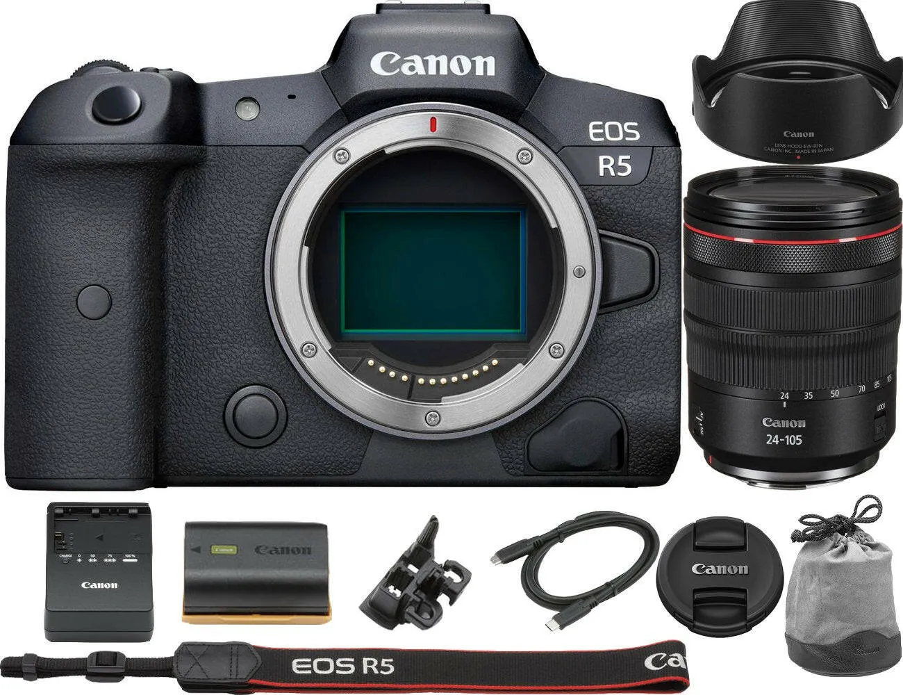 Canon EOS R5 Mirrorless Digital Camera with RF 24-105mm f/4L IS USM Lens