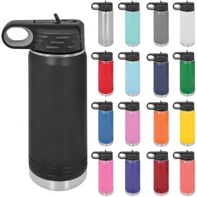 Case of 24 - 20 oz Stainless Steel Powder Coated Blank Insulated Sport Water Bottle Polar Camel