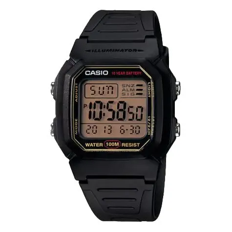 Casio Men's Watch Chronograph Digital Square Black W-800HG-9AVDF