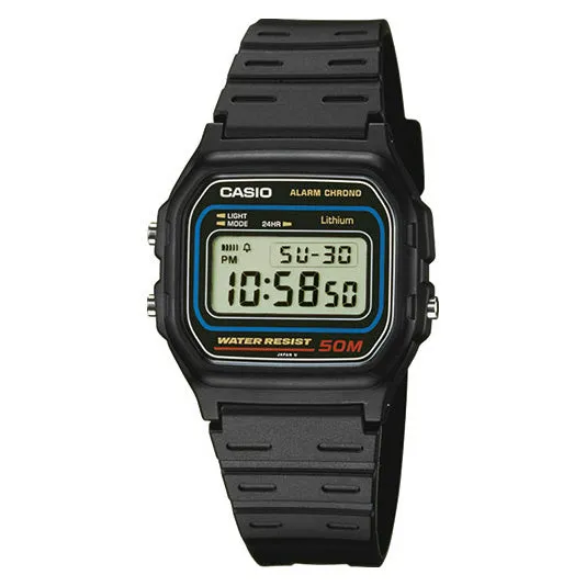 Casio Watch Alarm Chronograph Digital Black W-59-1VQ