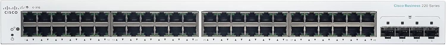 Cisco Business CBS220 48-Port Gigabit   4-Port Gigabit SFP Uplink 智能交換機 (CBS220-48T-4G-UK / NE-2248T4G) 3年保用