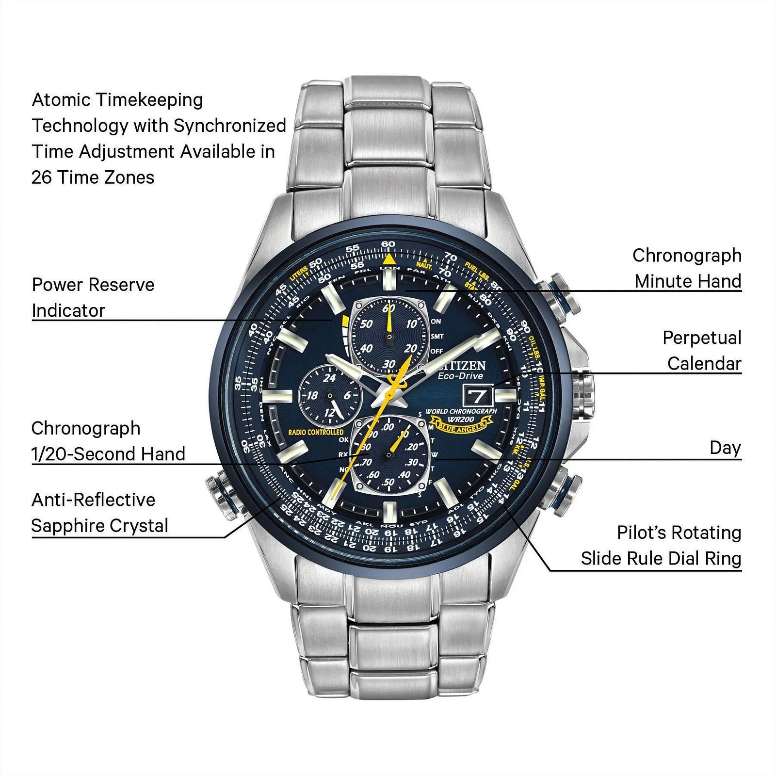 Citizen World Chronograph A-T Men Watch AT8020-54L