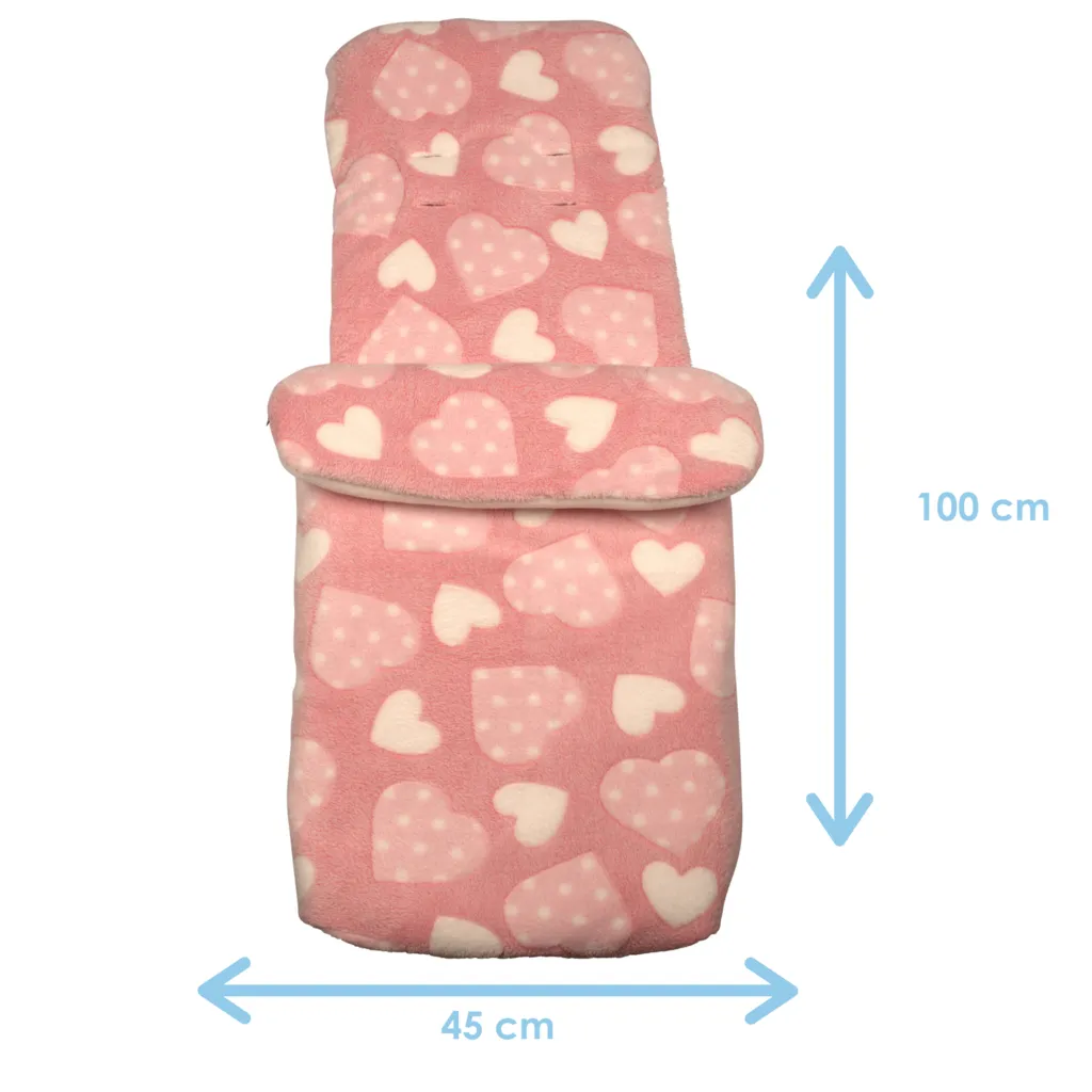 Clair de Lune Heart Fleece Pushchair Footmuff