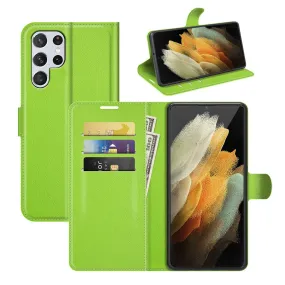 Classic Samsung Galaxy S22 Ultra flip case - Green