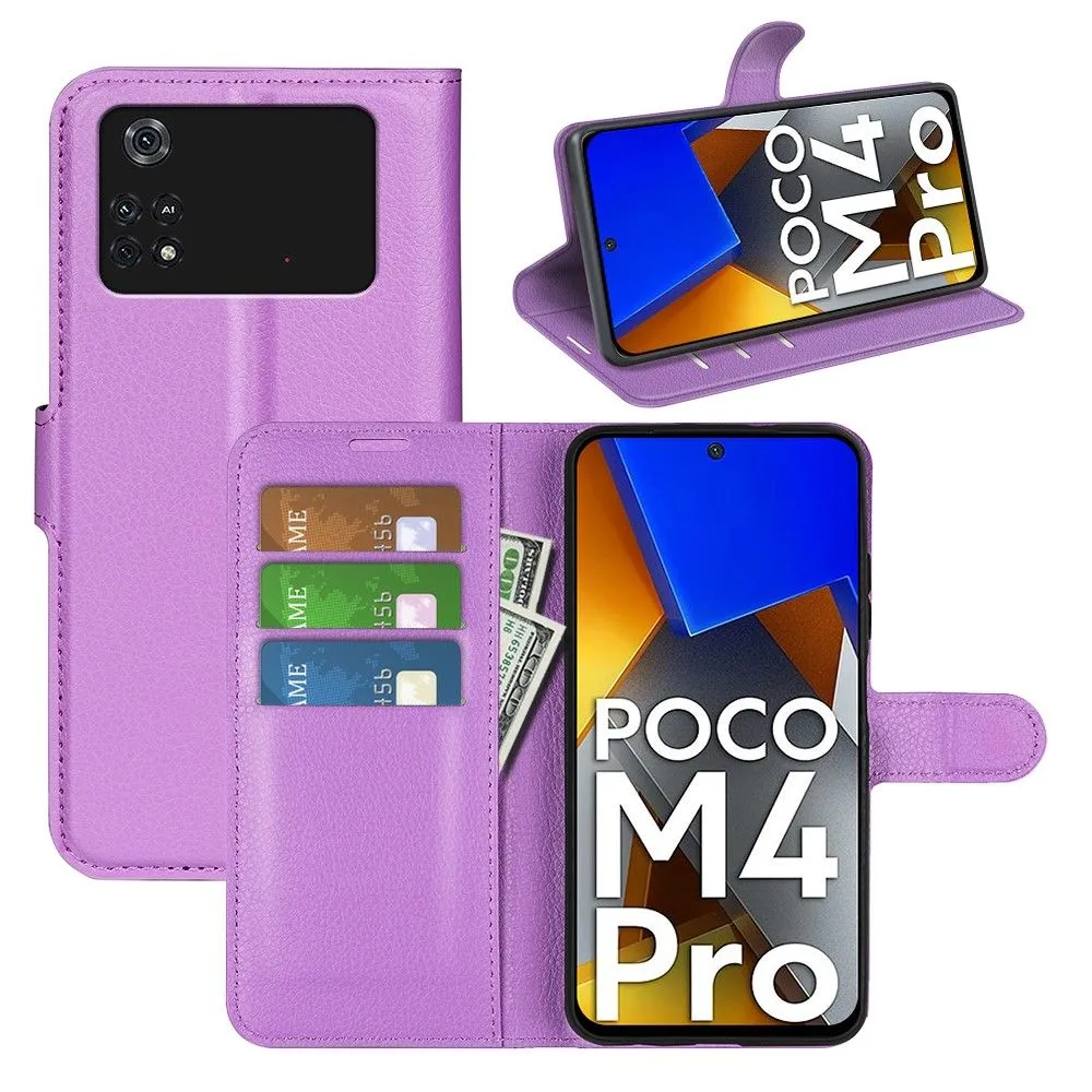 Classic Xiaomi Poco M4 Pro flip case - Purple