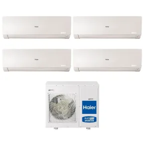 Climatizzatore Condizionatore Haier Quadri Split Inverter serie FLEXIS PLUS WHITE 7 12 12 12 con 4U85S2SR3FA R-32 Wi-Fi Integrato Colore Bianco 7000 12000 12000 12000